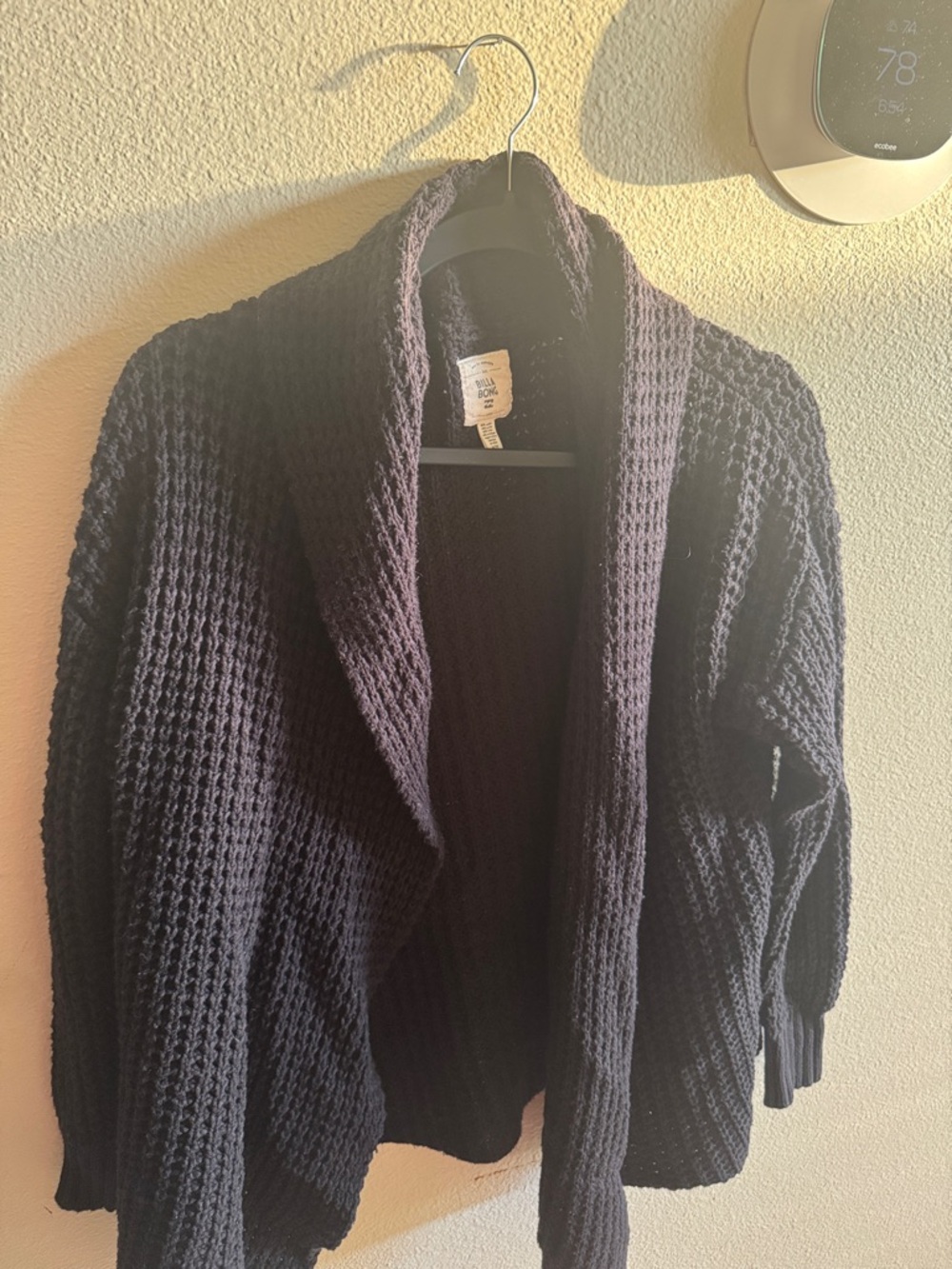 Black Knit Drape Open Front Zahara Cardigan